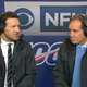 CBS football analyst Tony Romo (left) and play-by-play announcer Jim Nantz